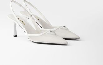 Prada Mesh fabric slingback pumps