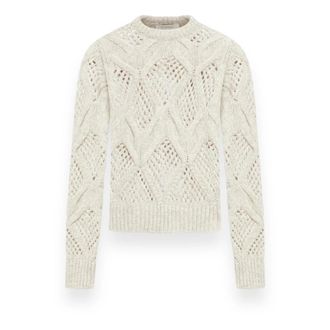 Sportmax Stijlvolle Gebreide Collectie voor Vrouwen - Dames - Ronde hals truien - Wit - XS - Wol - Truien & Vesten