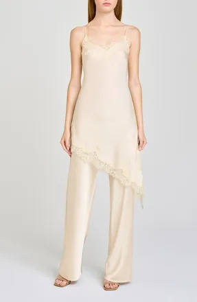 Wayf Helene Lace Trim Cami in Cream at Nordstrom, Size X-Large