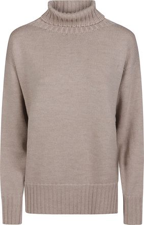 Drumohr Relaxed Fit High Turtleneck Sweater with Finely Ribbed Texture