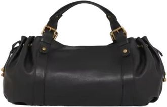 Generic Womens Vintage Handbag Solid Color Tote Bag Shoulder Compatible For Everyday Style(BLack)