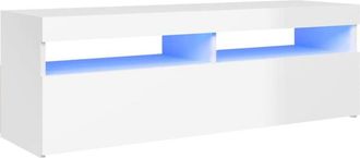 vidaXL Vidaxl - tv Cabinet with led Lights High Gloss White 120x35x40 cm