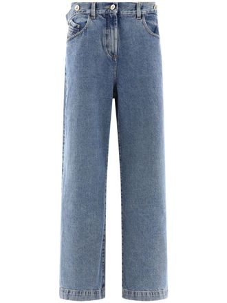 The Attico Wide-Leg Denim Cotton Jeans-Donna