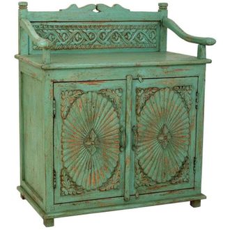 Wanderlust Deco Wanderlust Deco - Aparador De Madera Verde 70x42x85 Cm