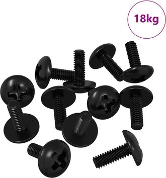 vidaXL Tornillos De Manga 8182 Uds. Negro M4 X 10 Mm Hierro Vidaxl