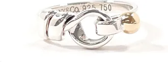 Tiffany & Co. Silver Yellow Gold Yellow Gold (18K) Silver 925 Band Ring (Pre-Owned)