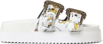 Versace Jeans Couture Barok Sandaal met Dubbele Banden - Dames - Sandalen - Wit - 38 EU - Schoenen