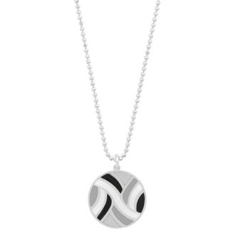 Jessica Elliot Womens Large Round Enameled swirl Pendant Necklace In Sterling/neutrals