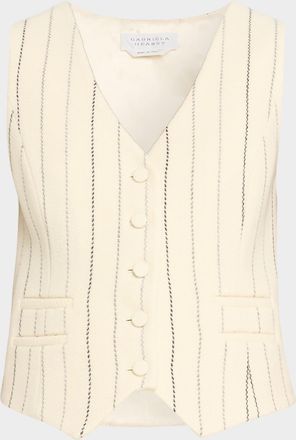 Gabriela Hearst Coleridge Wool Cashmere Pinstripe Vest