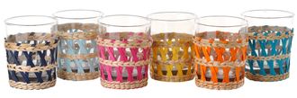 Pols Potten Design-Tumblerglas Reed Multicolor (6 St&uuml;ck)