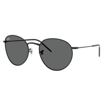 Ray-Ban Sunglasses, unisex, Black, Size: 55 MM Round Reverse Sunglasses, Dark Grey Lenses