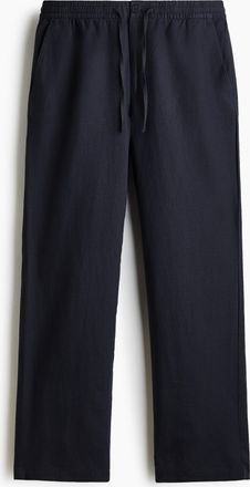 H&M Regular Fit Linen-blend trousers - Blue