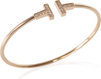 Tiffany & Co. Pre-Owned Tiffany & Co. Rose Gold Diamond Tiffany T Wire Bracelet