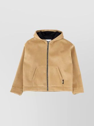 Msgm hooded jacket with kangaroo pocket and ribbed cuffs