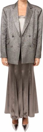 Amylynn Ezra Glitter Blazer In Silver