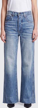 Tom Ford Jeans a vita alta in denim di cotone con gamba larga