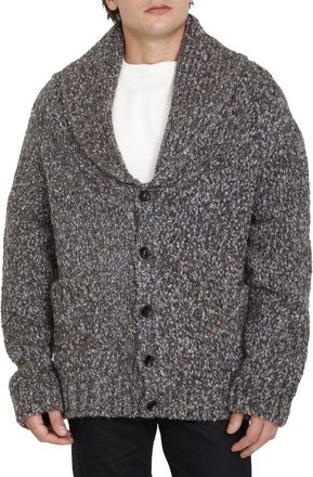 Bottega Veneta Mens Gray Alpaca Leather Cardigan Clothing