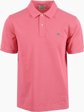 GANT Mens GANT REG SHIELD SS PIQUE POLO SHIRT ROSE PINK - Size: 46