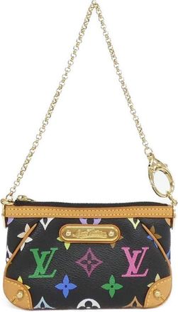 Louis Vuitton Black Coated Canvas Pochette Pouch (Pre-Owned)