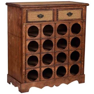 Wanderlust Deco Baul botellero de madera marr&oacute;n 63x31x69.5h cm