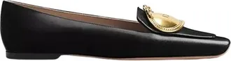 Dior Schoenen, Dames, Zwart, 39 EU, Medaillon Gesp Loafer