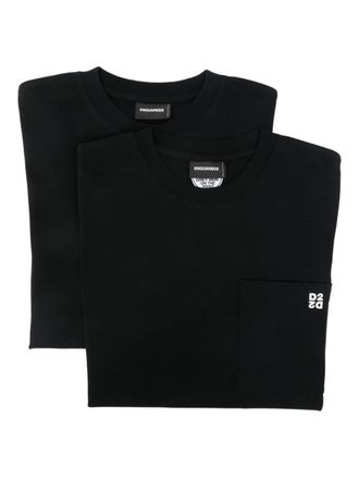 Dsquared2 short-sleeves T-shirt (set of two) - men - Cotton - XXXL - Black