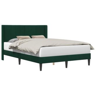 vidaXL Struttura Del Letto Verde Scuro 140 X 190 Cm Velluto Vidaxl