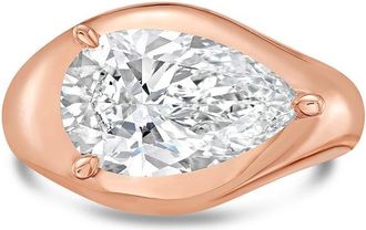 Diana M. Jewels 14KT ROSE GOLD LAB GROWN PEAR SHAPE DIAMOND FASHION RING WEIGHING 4.00 CTS TW