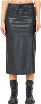 Ermanno Scervino Faux Leather Midi Kokerrok - Dames - Midirokken - Zwart - 2XS - Polyester - Rokken