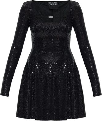 Versace Jeans Couture Abito corto con paillettes - Nero