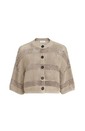 Brunello Cucinelli Cropped cardigan in Sand at Nordstrom, Size 3X-Large Eu