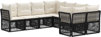 vidaXL Conjunto De Sof&aacute;s De Jard&iacute;n 8 Uds. 8-n&uacute;mero De Plazas Negro Vidaxl