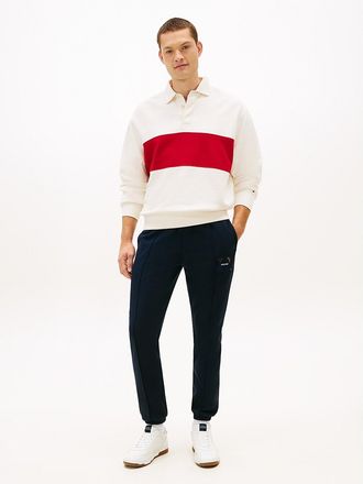 Tommy Hilfiger Mens Plaid Monogram Logo Fleece Sweatpant - Navy - XXL