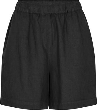 Mos Mosh Short Shorts - Dames - Bermuda - Zwart - XS - Linnen - Korte Broeken