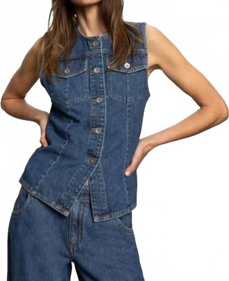 Sanctuary Maritime Denim Vest In Perfect Storm