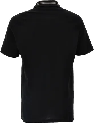 Versace Mens Black Cotton Polo Shirt