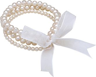 Lulu & Jane Womens Bracelet Pearl - White Tungsten - One Size