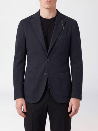 Santaniello Single-Breasted Pure Cotton Blazer with Patch Pockets