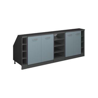 Vicco Armario De Cocina Para Techo Inclinado R-line, Gris Azulado, 210 Cm Lote De 5 Carcasas De Armario 60 Cm De Profundidad, Vicco