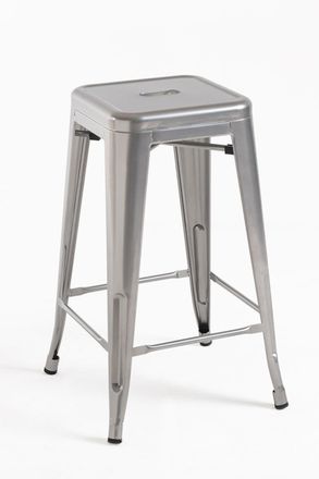 Regalos Miguel Pack 2 Taburetes color gris metalizado en acero reforzado