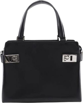 Ferragamo Pre-owned Handbags, female, Black, Size: ONE SIZE Pre-owned Leather Handbag