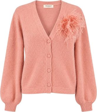 Twinset Cardigan - Dames - Vesten - Roze - S - Wol - Truien & Vesten