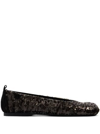 J.W.Anderson sequinned ballerina flats - Black