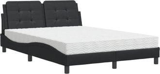 vidaXL Estructura De Cama Sin Colch&oacute;n Zadar Cuero Sint&eacute;tico Negro 120x200 Cm Vidaxl