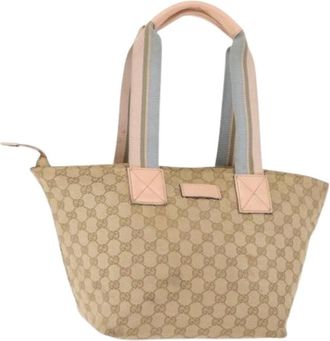 Gucci Pre-owned Canvas Tote Bag - Dames - Vintage Shopper - Beige - ONE Size - Vintage