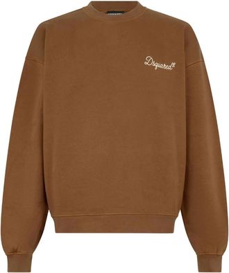 Dsquared2 D2 Signature Sweatshirt - Heren - Sweatshirts - Bruin - M - Hoodies & sweatvesten