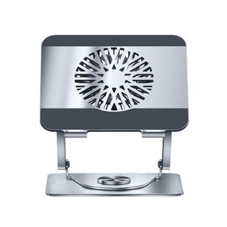OEM Soporte De Escritorio Para Port&aacute;til, Rotaci&oacute;n De 360&deg;, De Metal, Con Ventilador, Para Videojuegos, Montaje Universal De Doble Eje, Color Gris