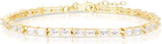 Sphera Milano Baguette Cut Cubic Zirconia Tennis Bracelet in Gold at Nordstrom Rack