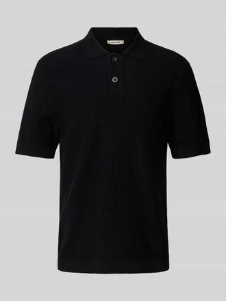 Only & Sons Regular Fit Strickpolo aus reiner Baumwolle Modell TONY in Black, Gr&ouml;&szlig;e L