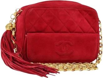 Chanel Pre-owned Cross Body Bags, female, Red, Size: ONE SIZE Pre-owned Vintage Suede Crossbody Bag
